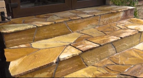 Плитняк златолит жёлтый золотистый для отмостки купить в Заводоуковске